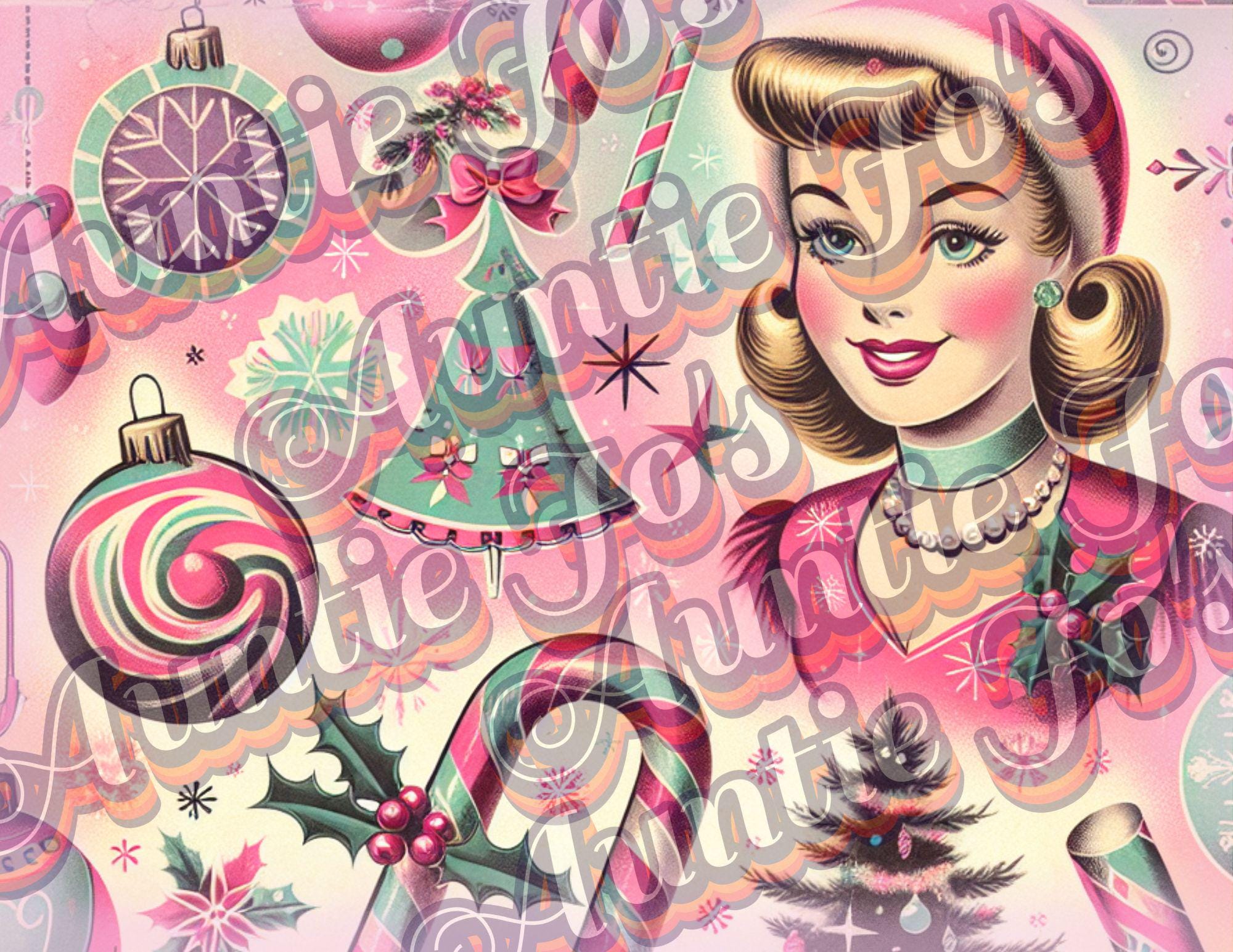 ヴィンテージクリスマスラッピングペーパー：ジャンクジャーナルキット