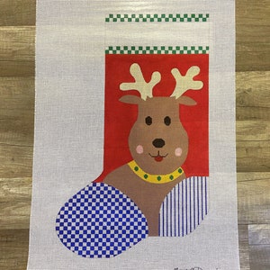 Nuevos diseños de mapa Vintage Mr Reindeer 154, bordado a mano, calcetín de Navidad, lienzo, decoración bordada