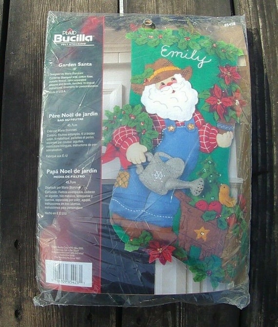 Dimensions Christmas Stocking Kit Sequin & Felt Santa Teddy New sealed  package