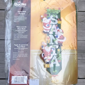 New BUCILLA Kit 85454 Christmas Holiday Santa Wall Hanging Sequins ...