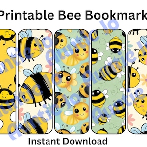 Printable Bookmarks | 5 Fuzzy Bumble Bee Bookmarks | Rounded Corner ...