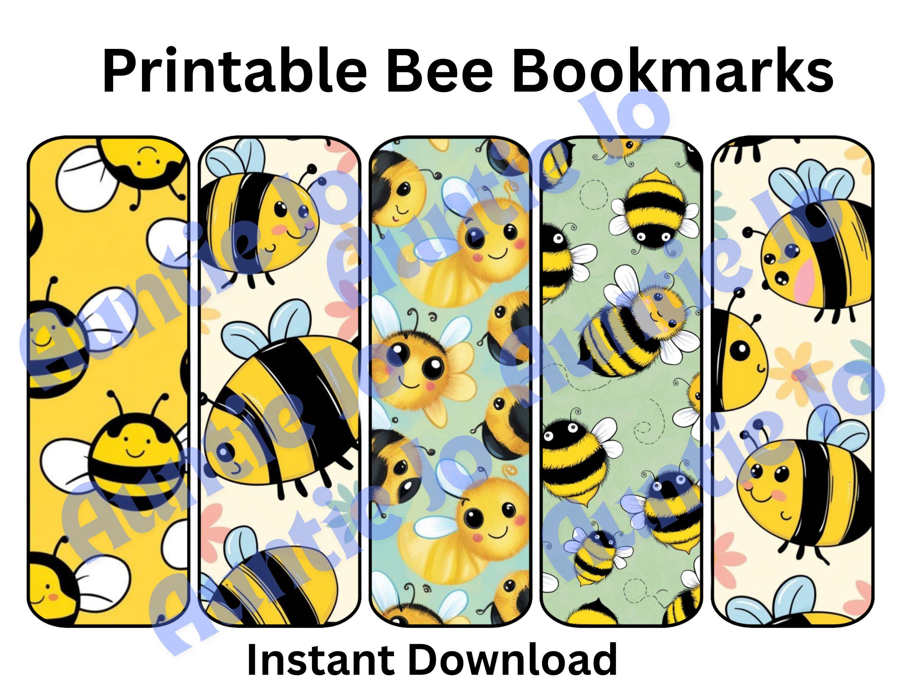 Fuzzy Bumble Bee Bookmarks: Spring Printable Bookmarks (PDF & JPG) - Etsy