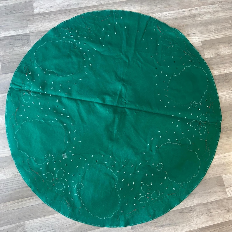 Christmas Tree Skirt / Table Cover HANDMADE BUCILLA 83212 Jolly Faces