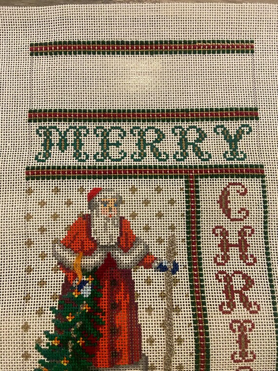 Père Noël décoratif en toile de jute réalisation à la main