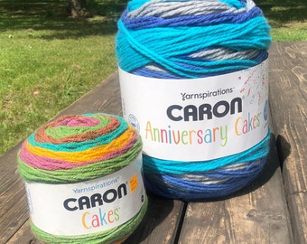 BULKY YARN, Reef Blue Caron Anniversary Cake, Yarn for Crochet, Knitting  Yarn, Blanket, Shawl, Throw, Cardigan, Craft Supply 