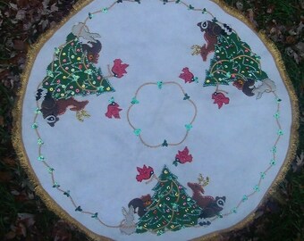 Cranston CHRISTMAS Ornaments Fabric Panel Tree Skirt FELT Santa Elves Fireplace  OR Daisy Kingdom Fabric Panel Twas Night Before Christmas