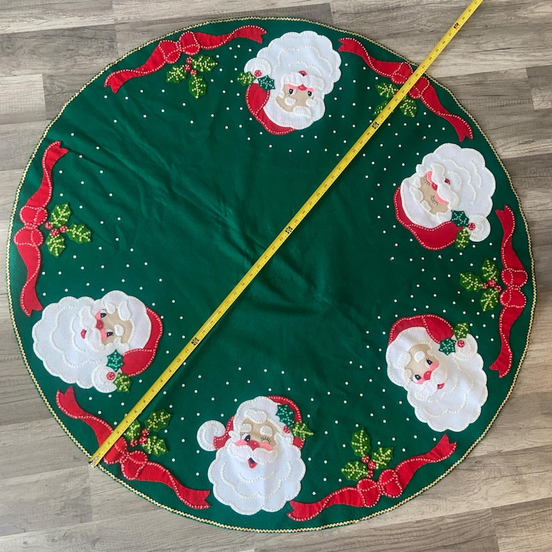 Christmas Tree Skirt / Table Cover HANDMADE BUCILLA 83212 Jolly Faces