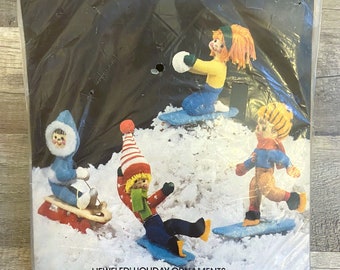 Kit Vintage 1979 CM Crewel Ornement De Noël Furry Friends #7100 - NEUF Sous Scellé - Collection USA