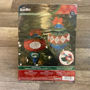 RARE 2014 BUCILLA Old World Ornaments Ornament Pair Christmas Felt Kit 86542 Christmas Holiday Decor Tree Craft Kit