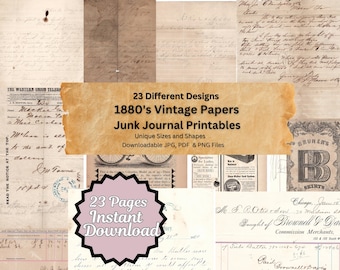 Vintage Ephemera: 1880s Antique Letter Papers (Digital Download)