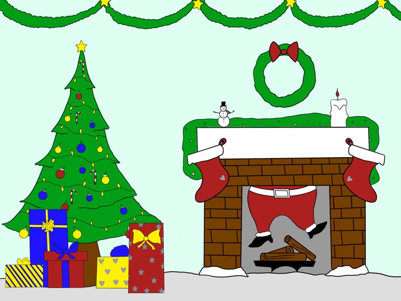 Christmas Predrawn Holiday Canvas Painting Kit Sip N Paint Etsy