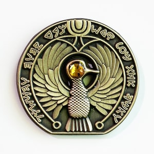 HEADPIECE Staff Of Ra - Antiqued Gold Metal Pin