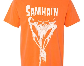 SAMHAIN Scarecrow ORANGE Shirt - Impression décharge coton premium