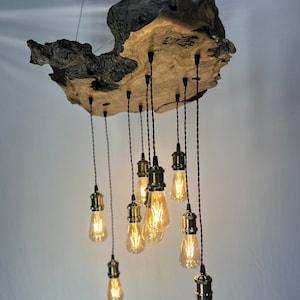 Olive Wood Live Edge Chandelier