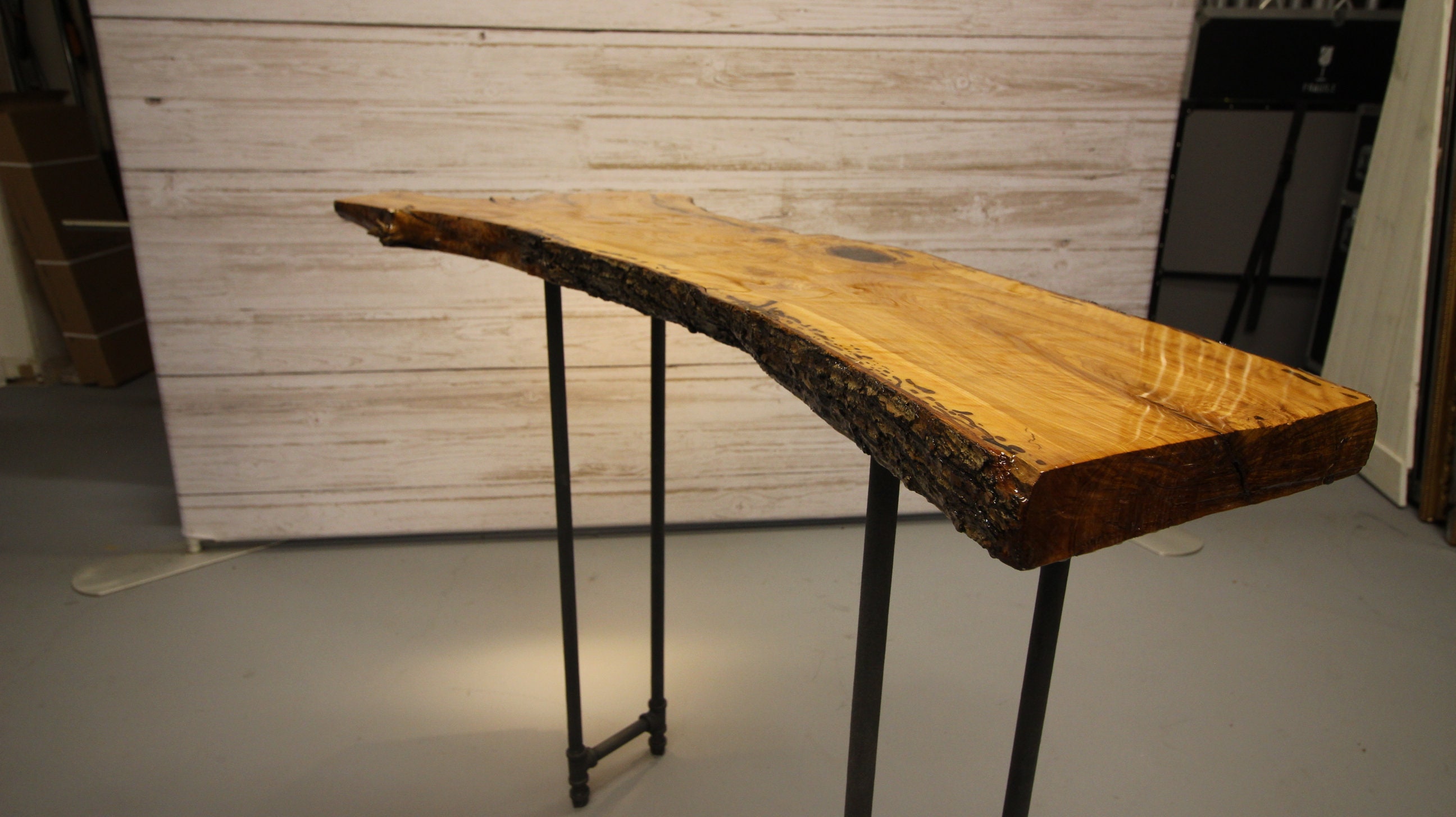 Live Edge Olive Wood Console Table Natural Handmade Farmhouse Sofa