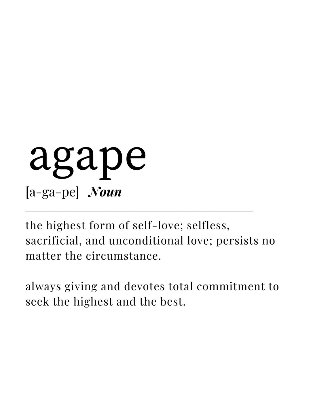 Agape Definition Printable Frame Printable Definition Print Etsy