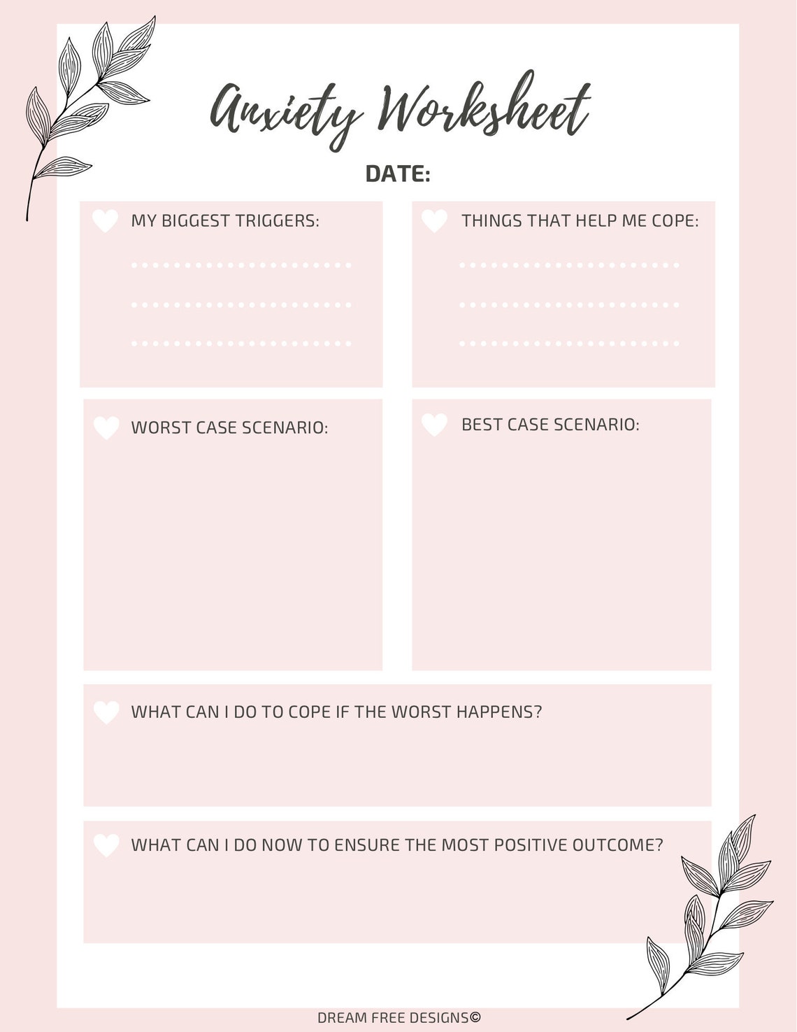 Anxiety Journal Template