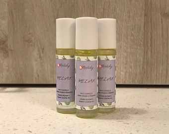 Moisturizing anti-stress aromatherapy oil ''RELAX'' vegan | Anxiety and Sleep Essential Oil Blend | Self Care Gift