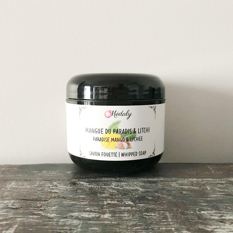 Vegan Whipped Soap ''mango of Paradise & Lychee'' Shower Gel Body Wash