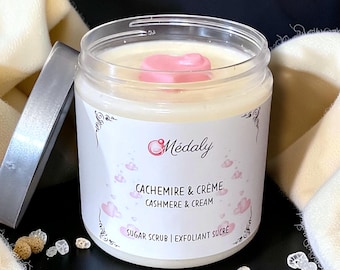 Exfoliant corporel au sucre ''Cachemire & crème'' | Gommage corporel au sucre| Gommage pour le corps| Gommage exfoliant végétalien