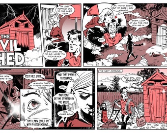 The Evil Shed signed A4 cartoon print (by Tayler and Healey)