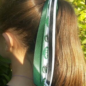 Team Colors Ribbon Ponytail Holder Made with New York Jets Grosgrain Ribbon