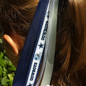 Team Colors Ribbon Ponytail Holder Made with Dallas Cowboys Grosgrain Ribbon