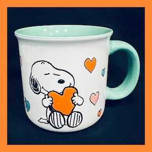 SNOOPY’s Orange Heart Coffee Mug | Hearts | Snoopy | Woodstock |