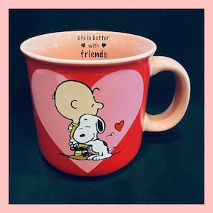 SNOOPY and CHARLIE BROWN Valentines Mug | Best Friends | Coffee Mug | Valentines Mugs| Gifts for Valentines Day | Valentines Day |