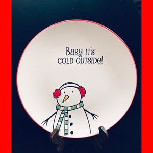 Baby it’s Cold Outside | Snowman Plate | Christmas