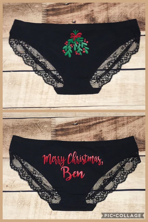 Ladies Christmas Underwear, Personalized Panties, Naughty