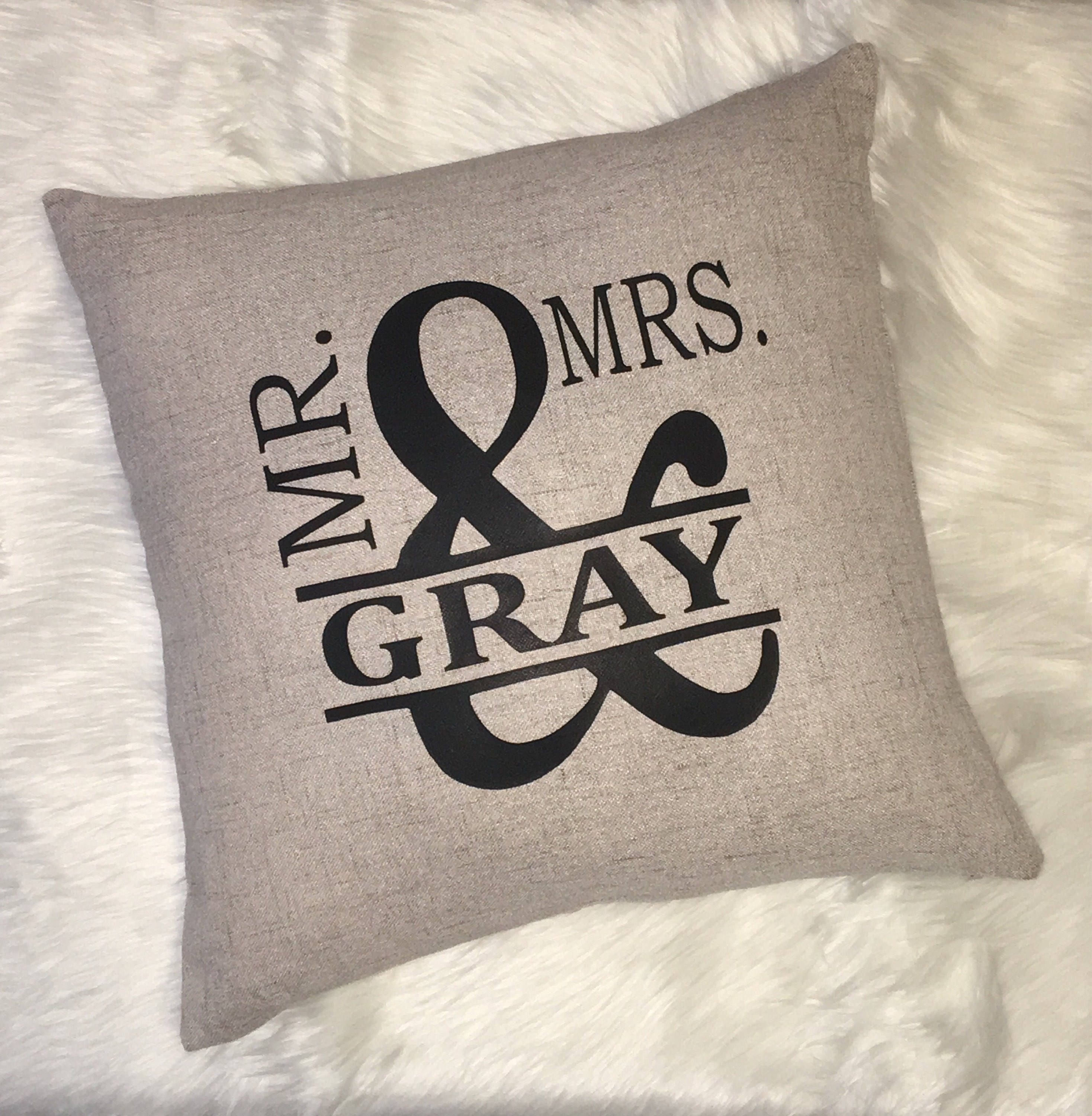 Mr and Mrs Monogram Pillow Cover Monogram Pillow Mr & Mrs Etsy