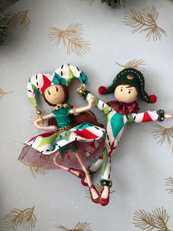 Nutcracker ballet harlequin couple ornaments harlequin Etsy