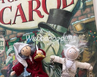 Scrooge and Marley ornaments, a Christmas Carol ornaments.