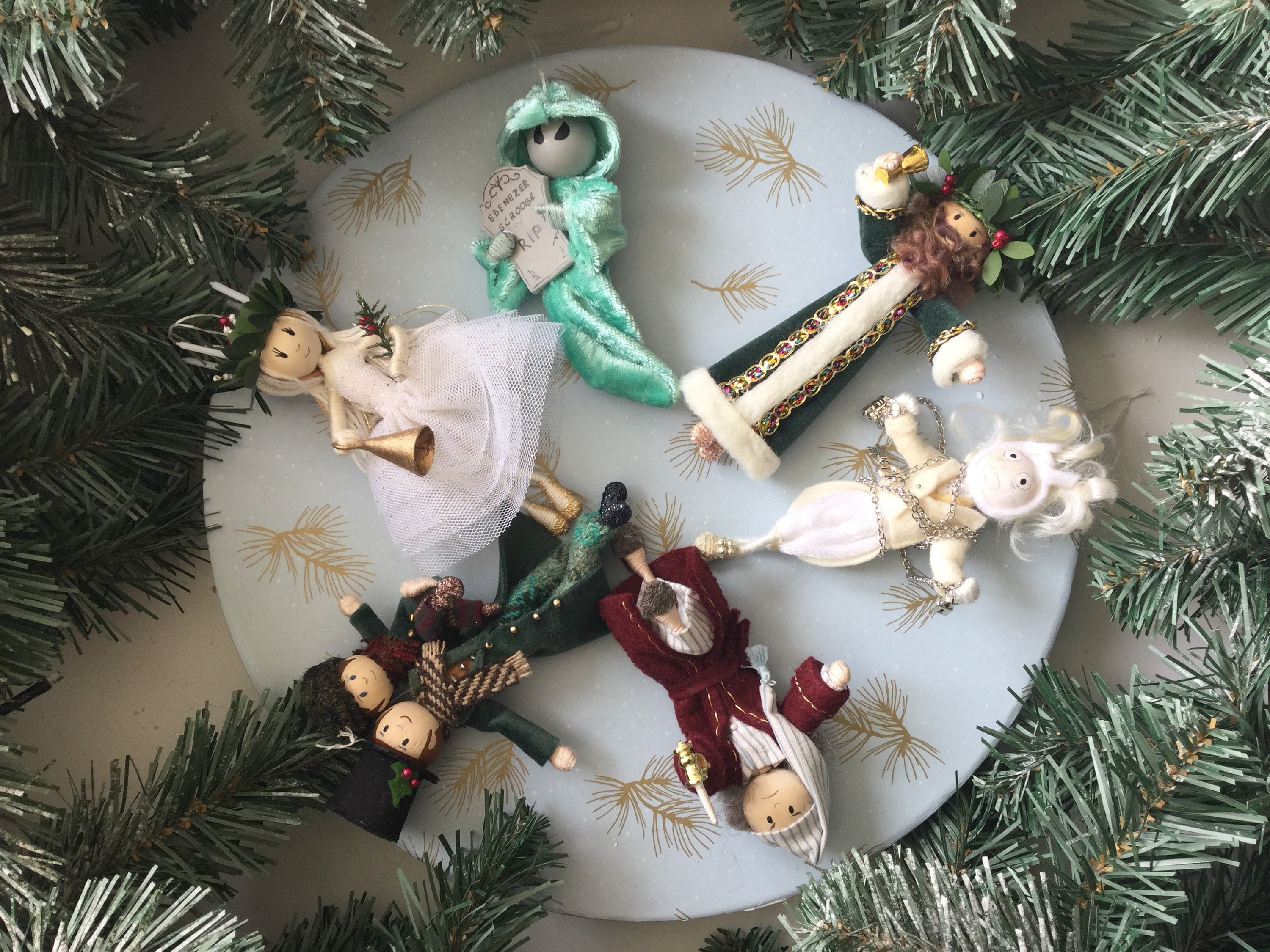 A Christmas Carol Ornament Set of 7 Scrooge Ornaments - Etsy