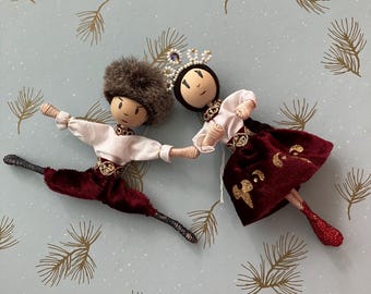 Adornos de ballet de danza rusa, adornos de ballet de cascanueces, muñecos de cascanueces