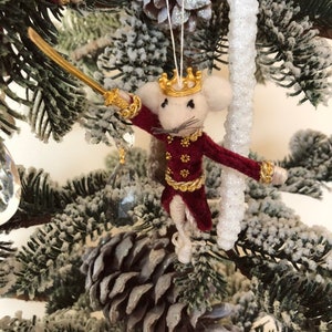 Ornament Muis Koning Notenkraker ballet, miniatuur kerstmis ornament, draad pop ornament