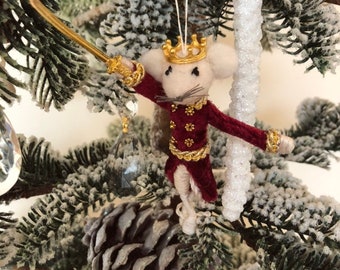 Muis Koning ornament Notenkraker ballet, miniatuur kerstmis ornament, draad pop ornament