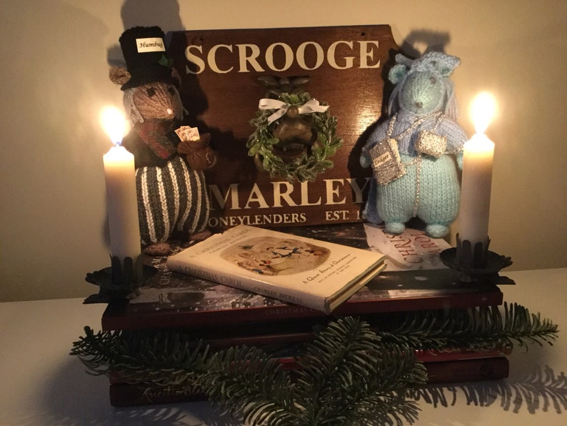 Scrooge And Marley Knitted Doll Mice Set Of 2 A Christmas Etsy