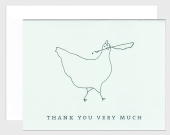 Chicken Thank You Card - Etsy