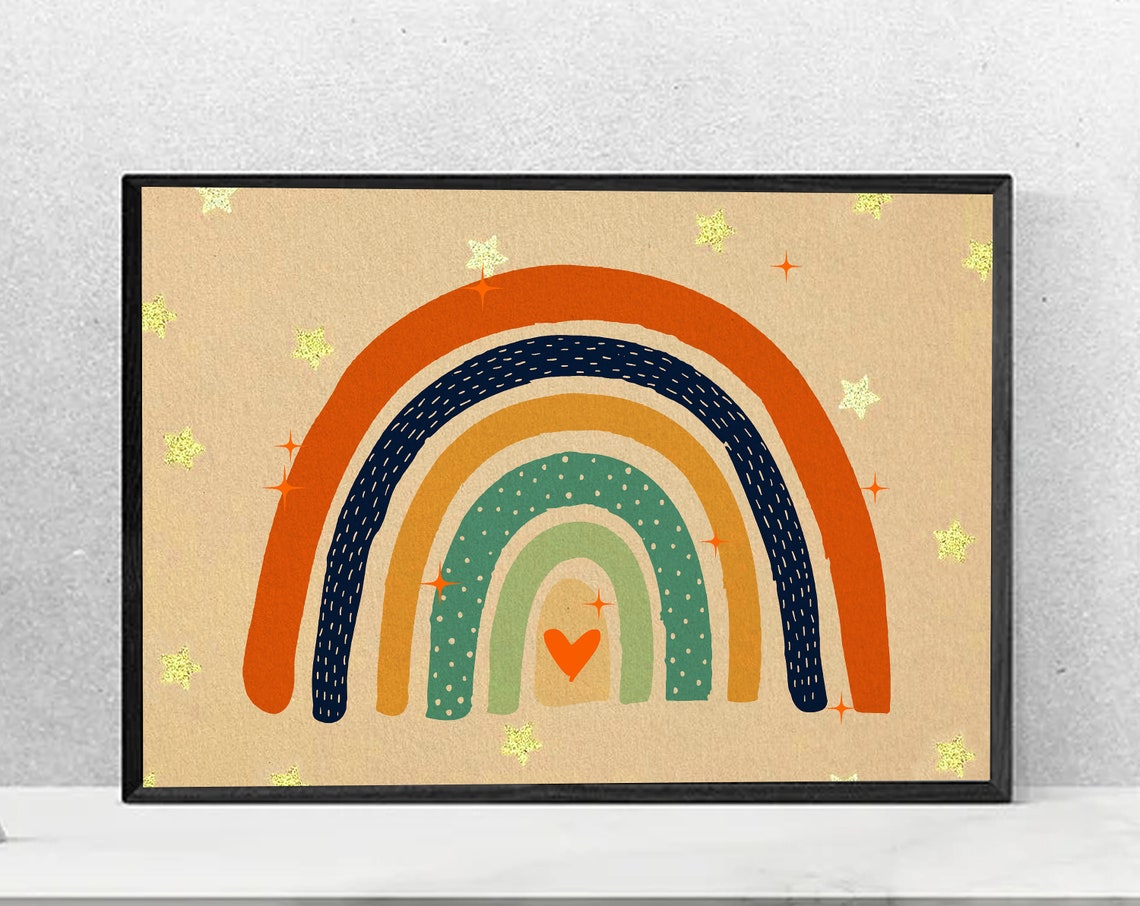 Personalized Rainbow Poster Print Rainbow Wall Art Girls Etsy