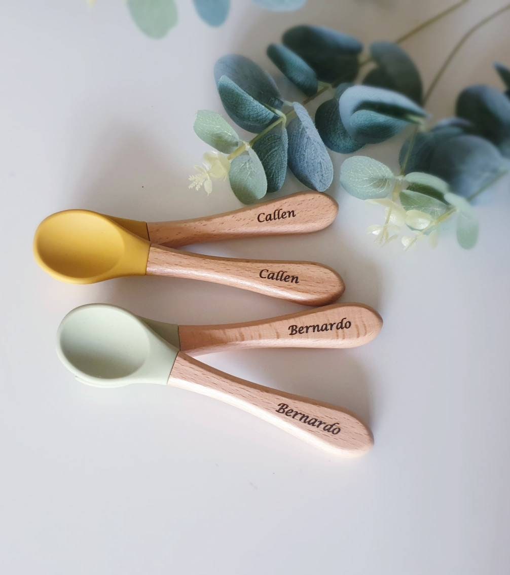 Simka Rose Silicone Baby Spoons Self Feeding 6 Months - First Stage Infant  Spoons for Babies & Toddlers- Baby Led Weaning Spoons Set of 6- Easy on