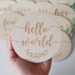 Cartes en bois pour l'âge d'or du mois pour bébé Disques mensuels en bouleau pour marquer la croissance de bébé Plaques en bois pour l'âge d'or pour accessoires photo Idée cadeau pour Pâques