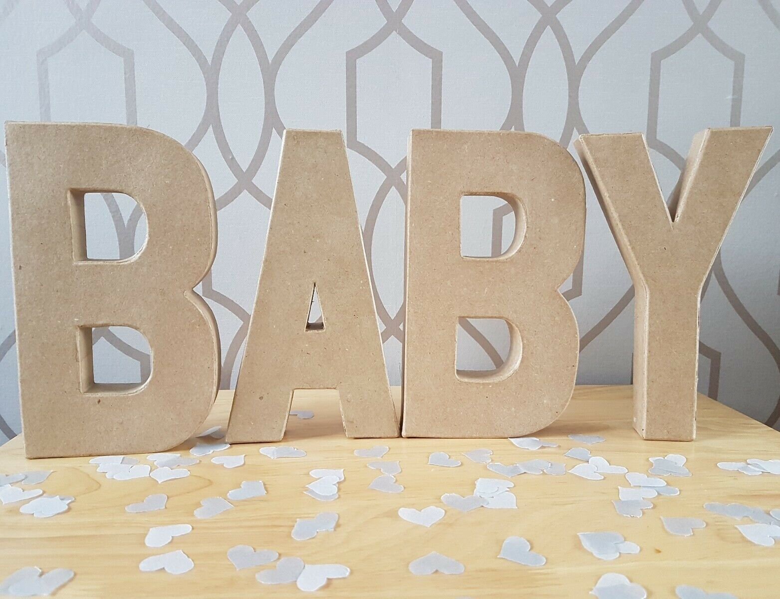 Paper Mache Giant Cardboard Letters Baby Signs 3d Craft 20 5cm Etsy