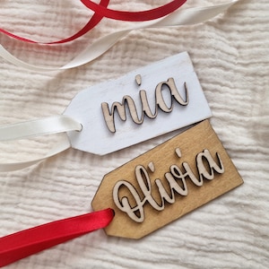Etiquettes personnalisées en bois Etiquettes d'anniversaire en bois Etiquettes pour cadeaux en bois personnalisées Mariages, fêtes