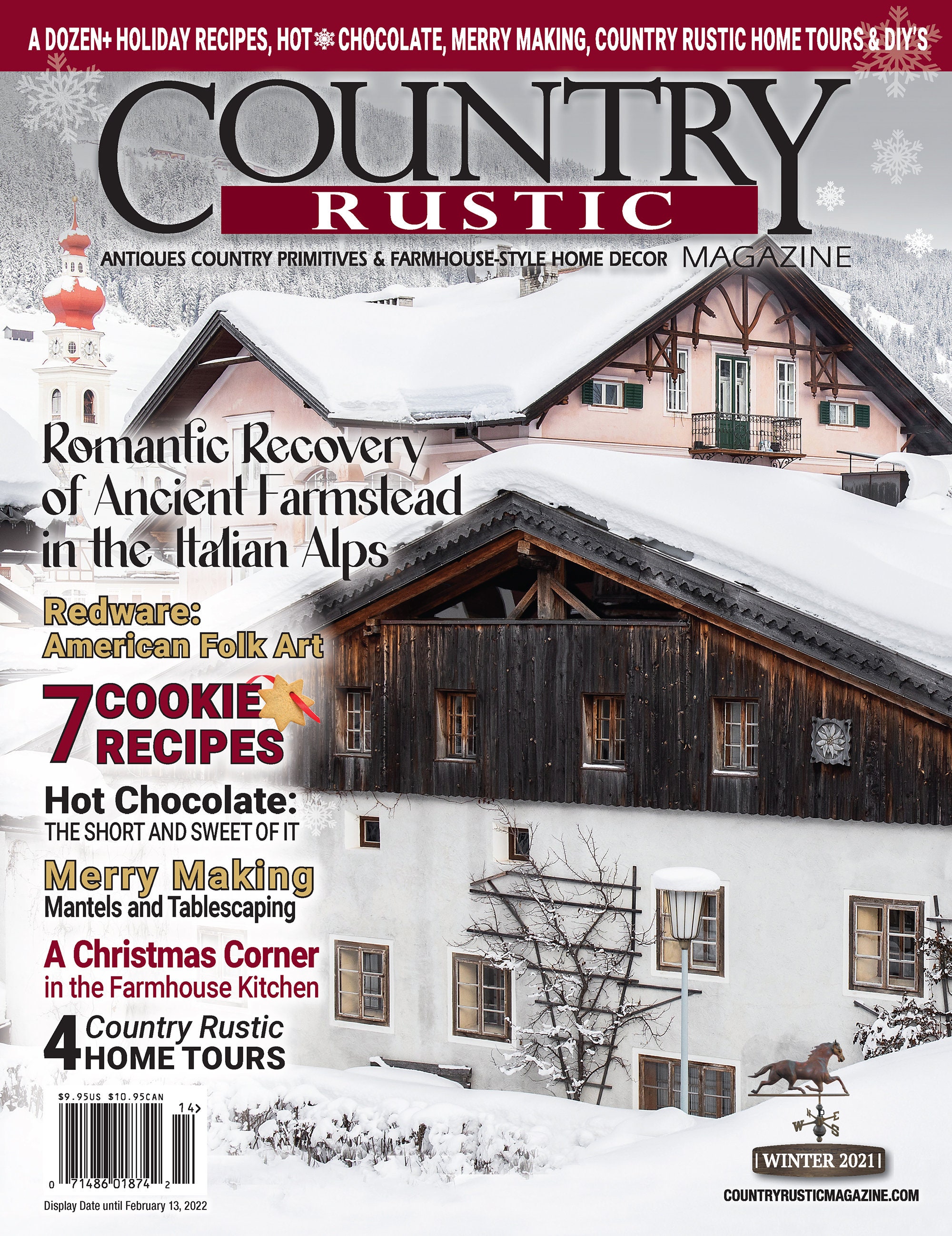 202220212020 LOT of 3 Holiday/winter Country Rustic Magazines country