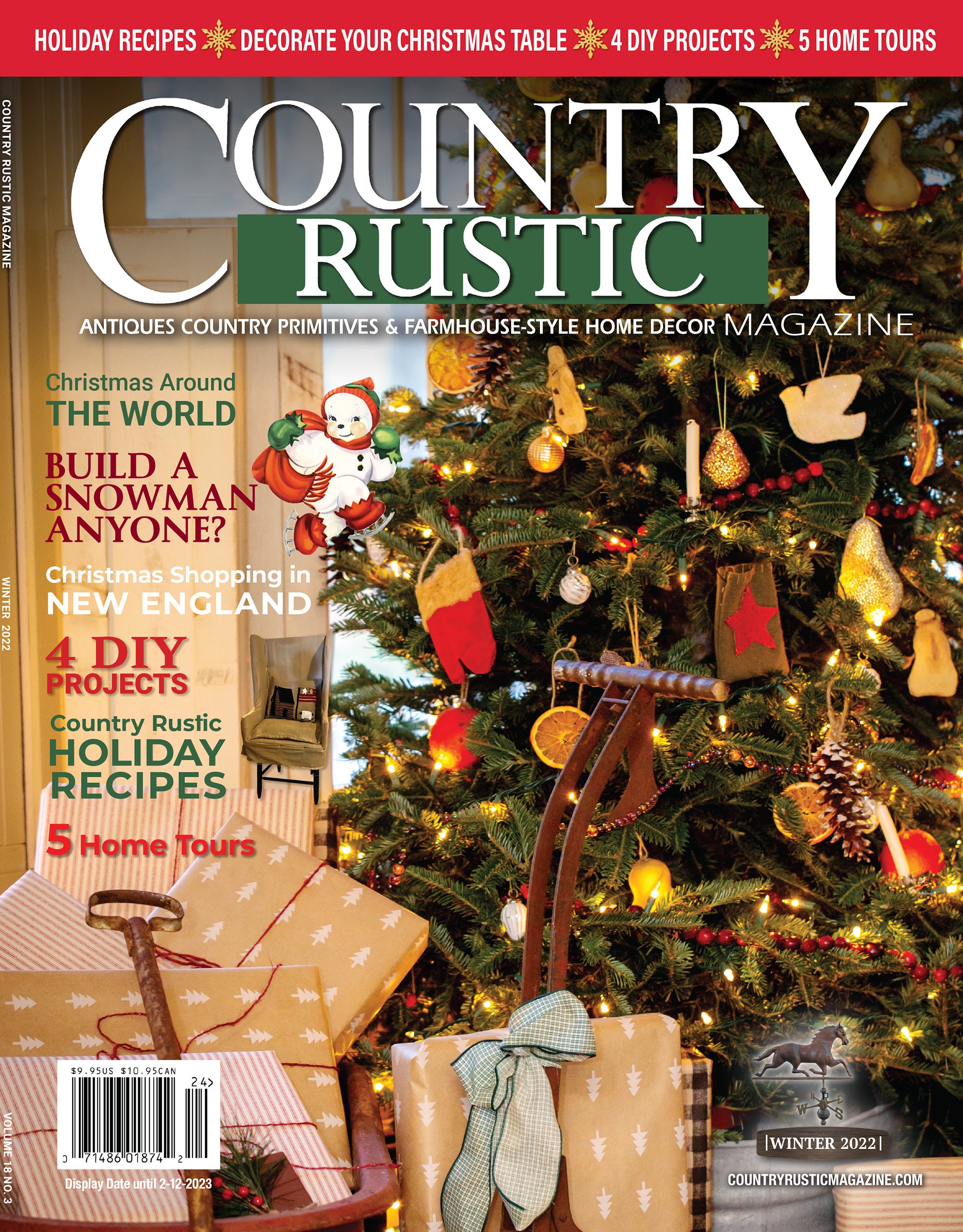 202220212020 LOT of 3 Holiday/winter Country Rustic Magazines country
