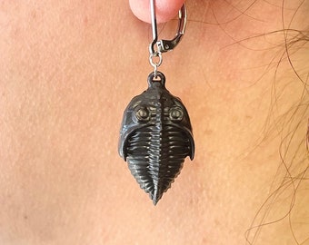 Trilobite Resin Earrings, Fossil Earrings, Statement Earrings, Dinosaur Earrings, Grunge Earrings, Grunge Jewelry, Animal Earrings