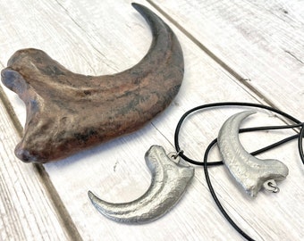 Raptor Claw Necklace, Stainless Steel Pendant - Free Shipping, Fossil Claw Replica, Fossil Necklace, Boyfriend Gift, Husband Gift