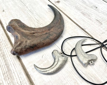 Velociraptor Claw, Raptor Claw Necklace, Stainless Steel Pendant - Free Shipping, Fossil Claw Replica, Fossil Necklace, Talon